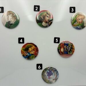 Lot Of 5 Zelda And 1 Sonic. 3 Inch Fridge Magnets. From Old Game Informer Mag.